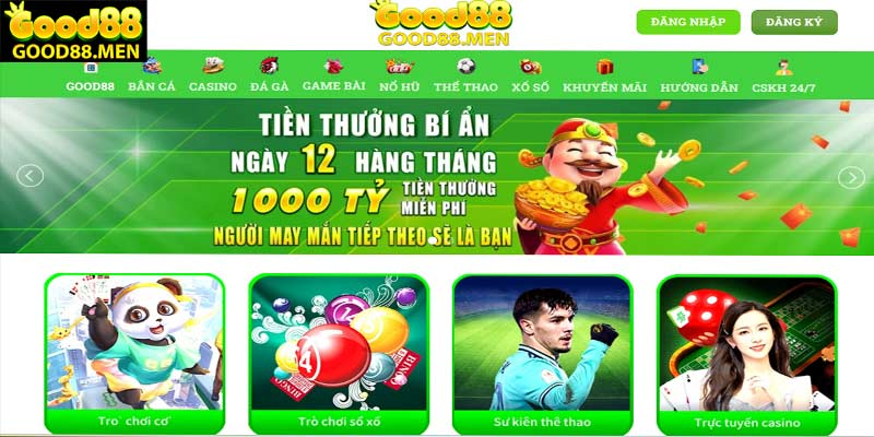 Điểm danh các trò chơi cá cược ở nhà cái uy tín Good888